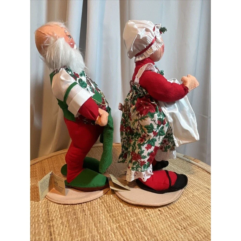 Annalee 18” Vintage 1994 Mr & Mrs Santa Clause Cardholder Bag With Orginal Tags